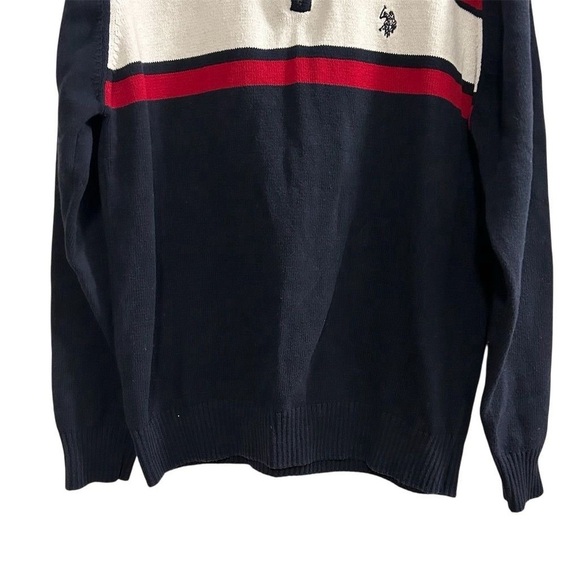 U.S. Polo Assn. Men's 1/4 Zip Pullover Sweater M Multicolor Casual - Picture 5 of 14